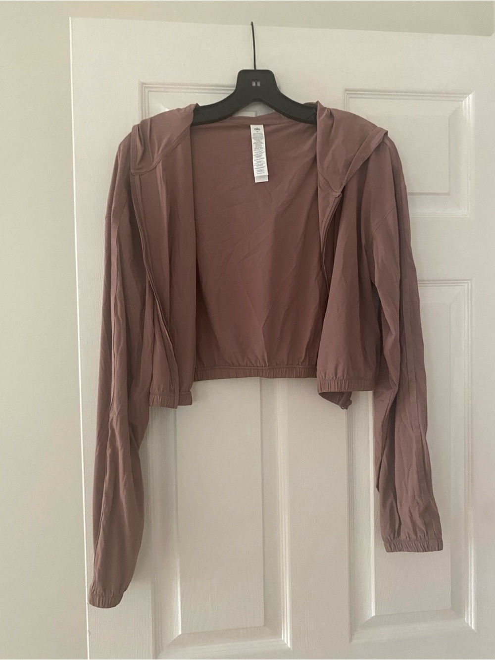 Alo Cropped Mauve Hooded Jacket - Women's Lightweight Top and Pants